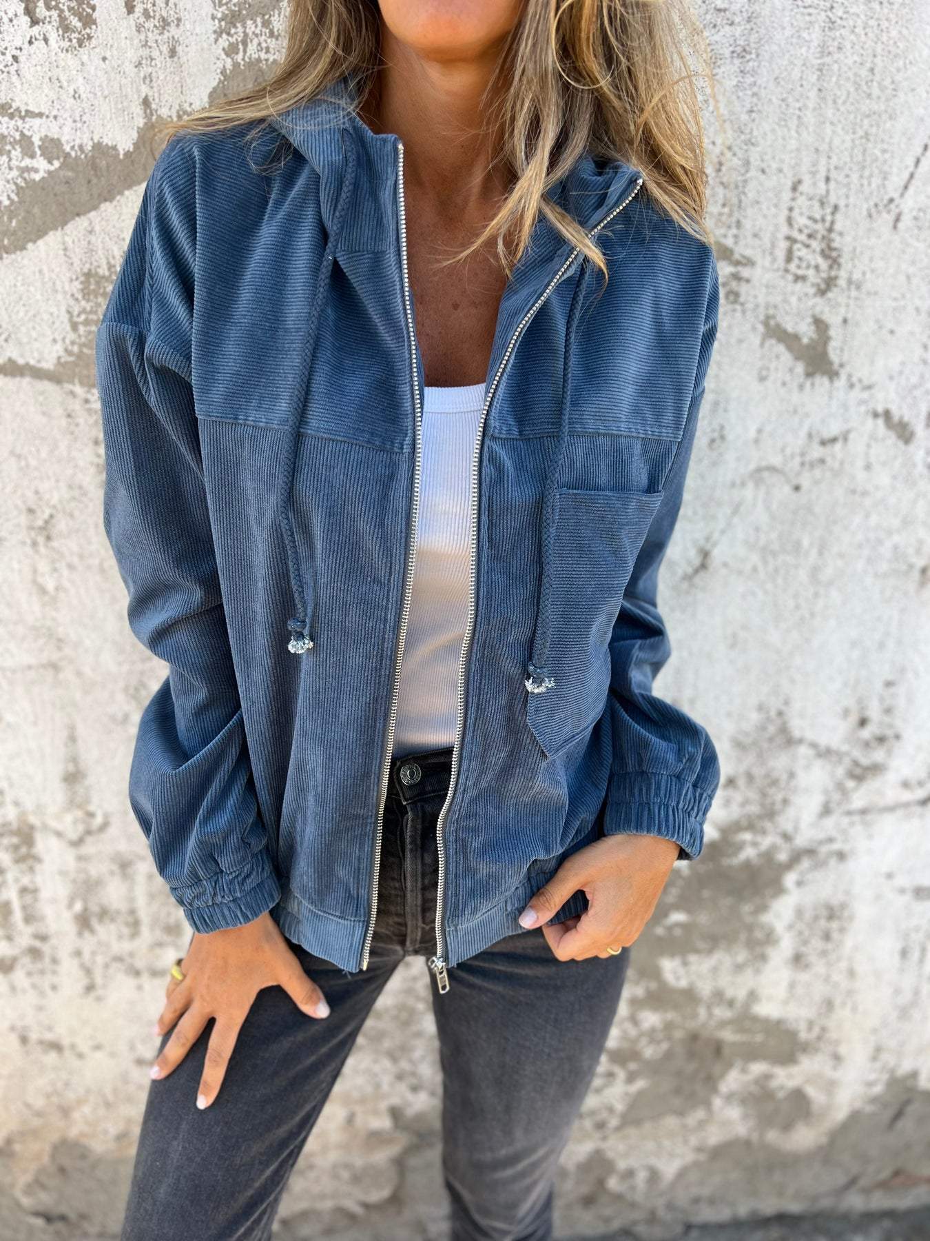 Aria - Casual ribbed hoodie