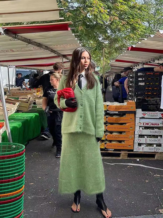 Penelope - Mohair blend knitted two piece set