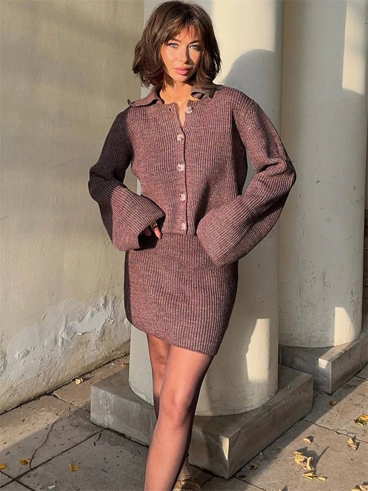 Kelly - Casual knitted two piece set