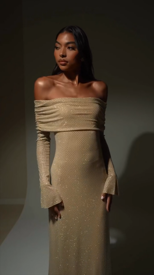 Mackenzie - Sparkling off-shoulder dress