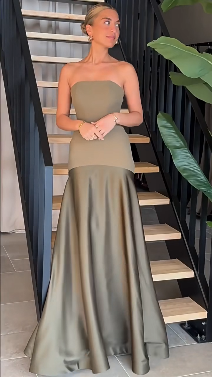 Willa - Strapless satin skirt dress