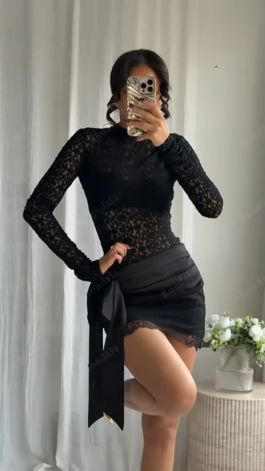 Maura - Lace bodice and mini skirt set