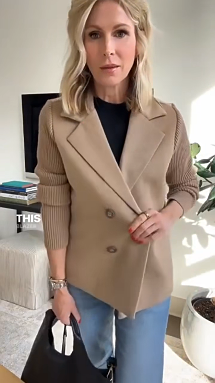 Tilda - Casual blazer jacket with knit sleeves