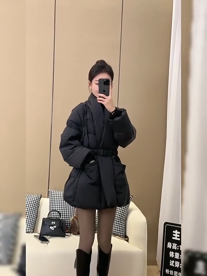 Carina - Padded winter coat with belt