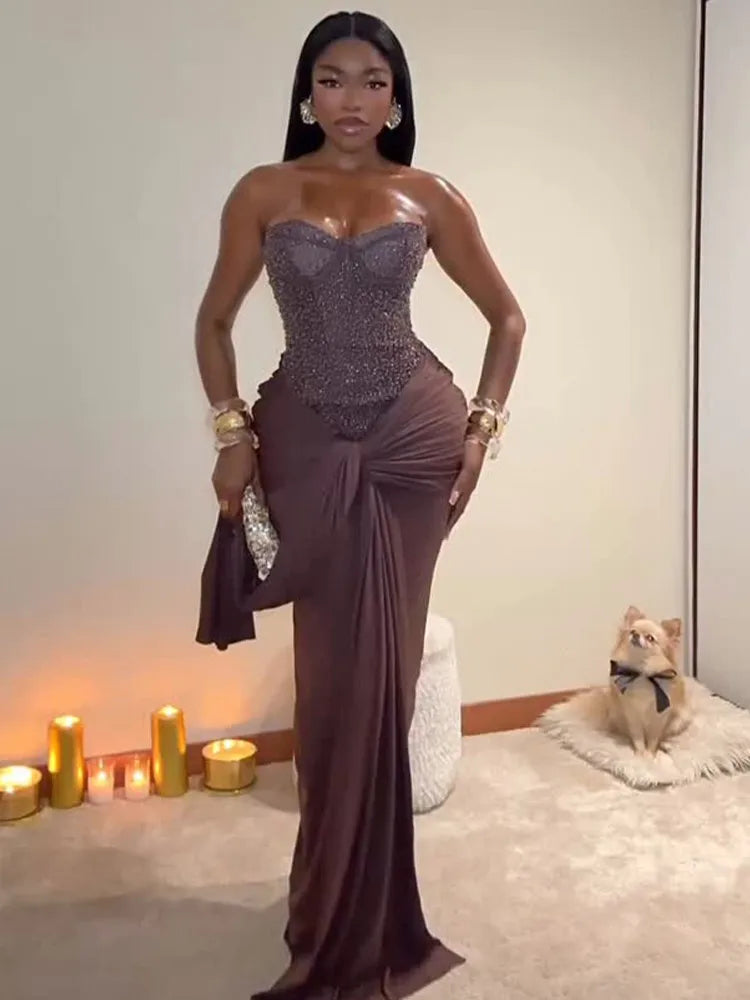 Fenna - Strapless sparkling dress