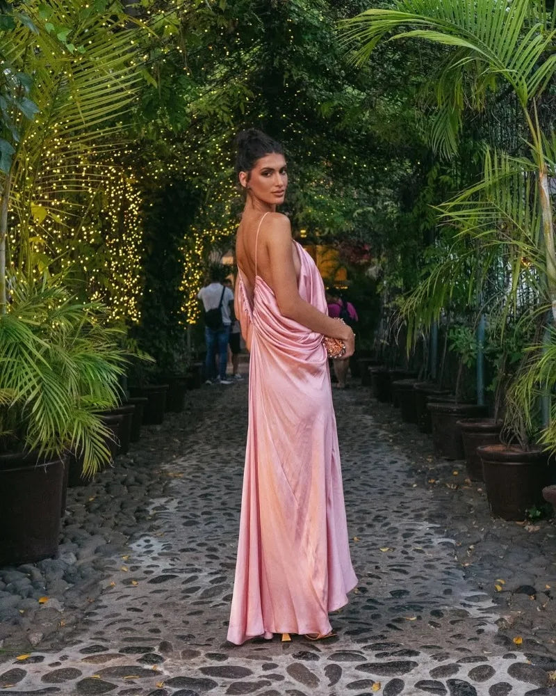Riley - Draped open back dress