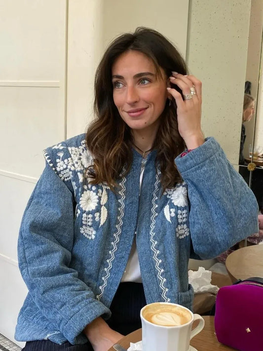 Leena - Embroidered denim jacket