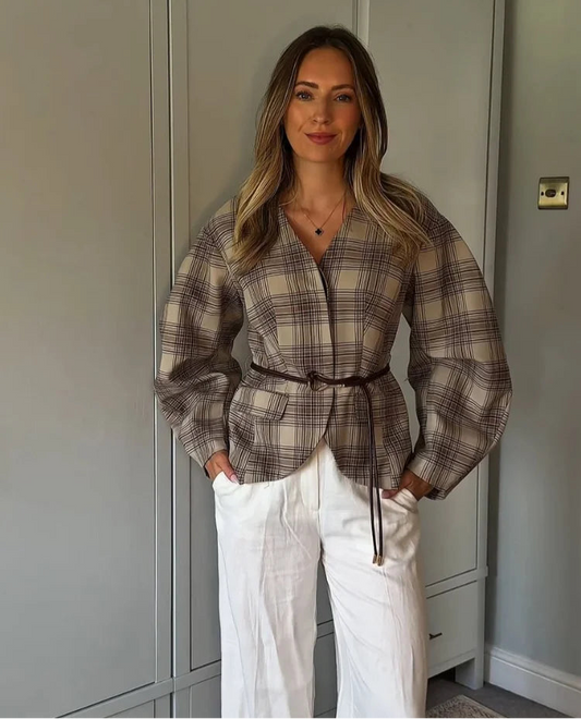 Celine - V-neck belted jacket