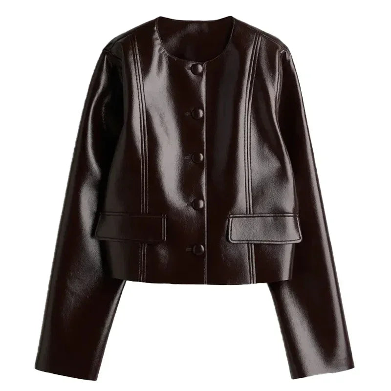 Mariela - Faux leather two piece set