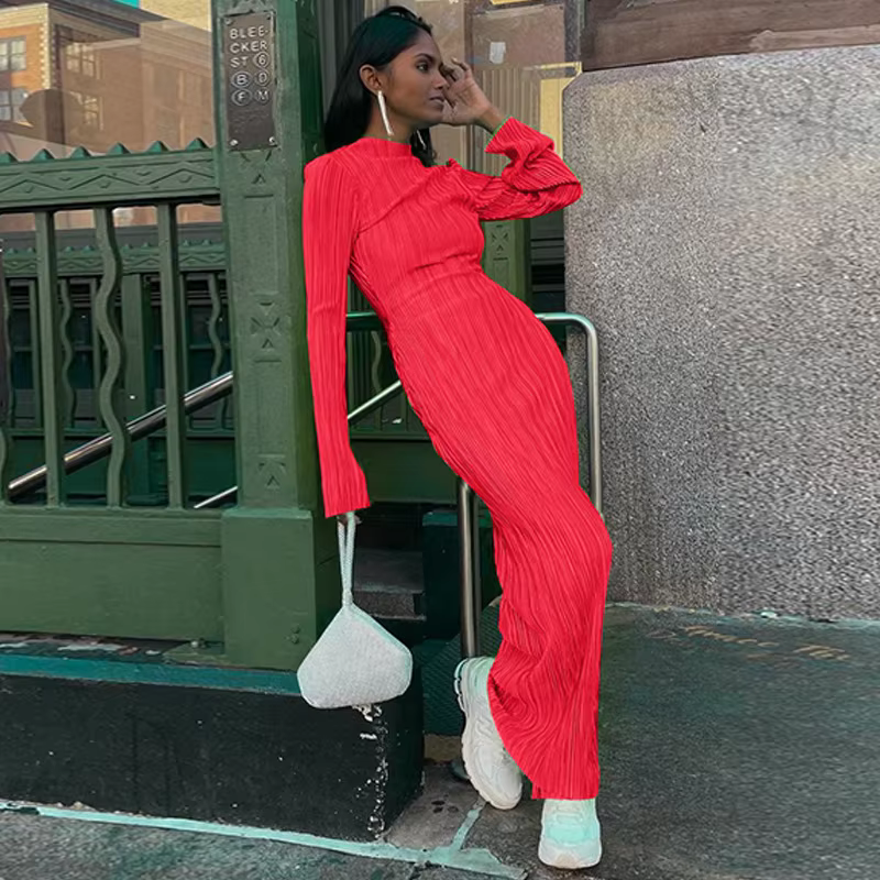 Imelda - Long sleeved midi dress