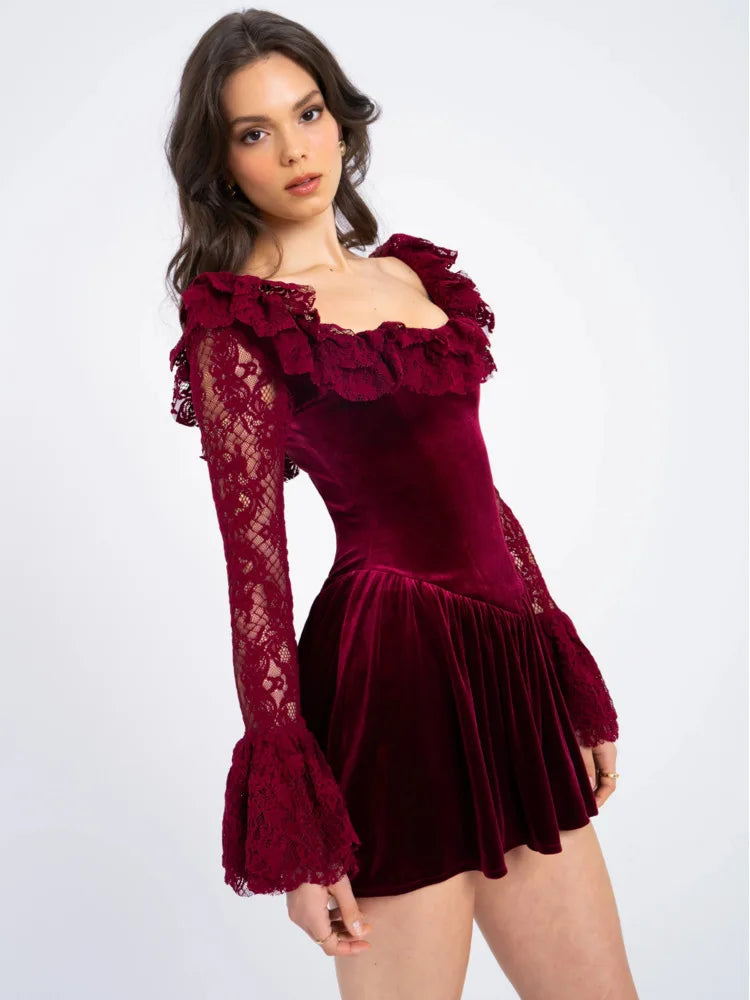 Sabina - Flattering velvet mini dress