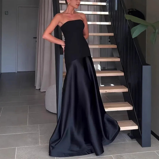 Willa - Strapless satin skirt dress