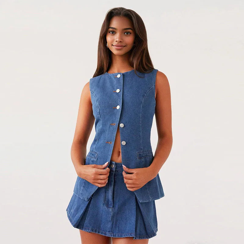 Emily - Denim two piece set