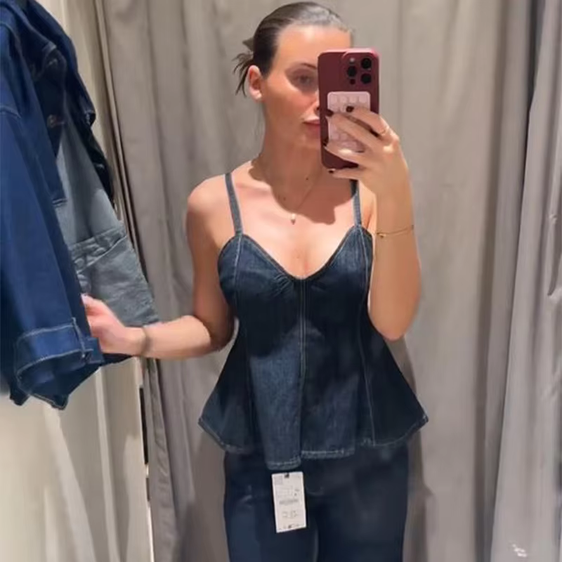 Gianna - Elegant denim top
