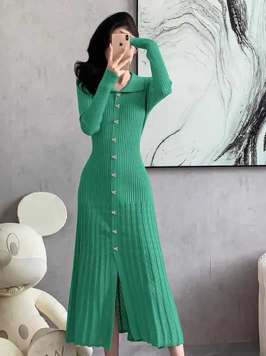 Emilia - Fine knitted long sleeve dress