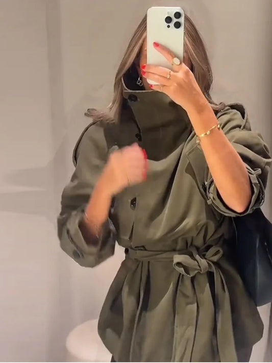 Elina - High collar canvas jacket