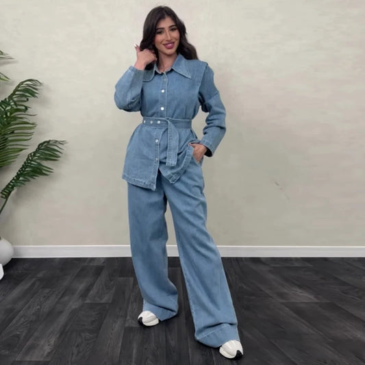 Madelyn - Casual denim two piece set