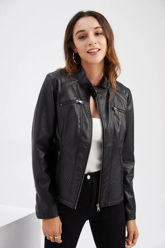Charlie - Faux leather biker jacket