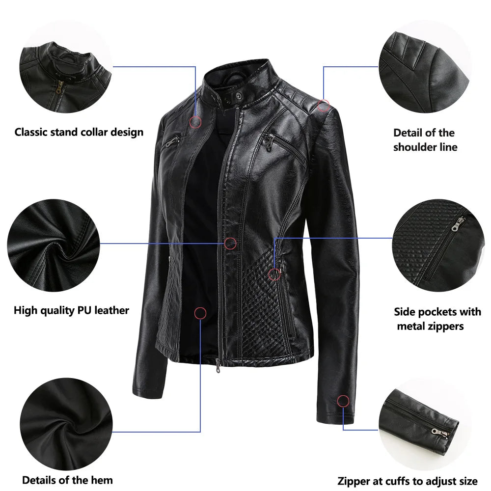 Charlie - Faux leather biker jacket