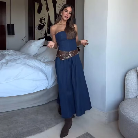 Elowen - Strapless denim dress