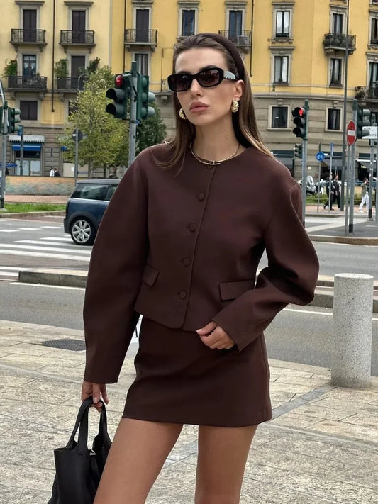 Audrey - Elegant jacket and mini skirt set
