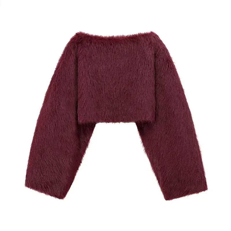 Yves - Faux fur crop top