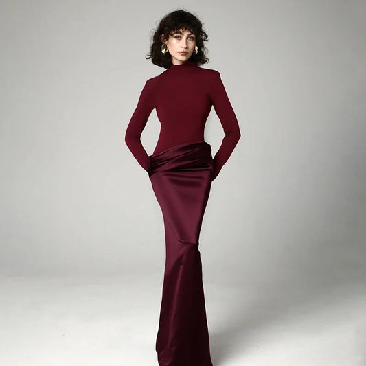 Neria - Bodycon dress with satin