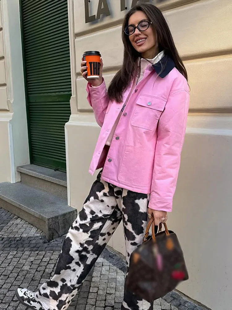 Matilda - Pink denim spring jacket