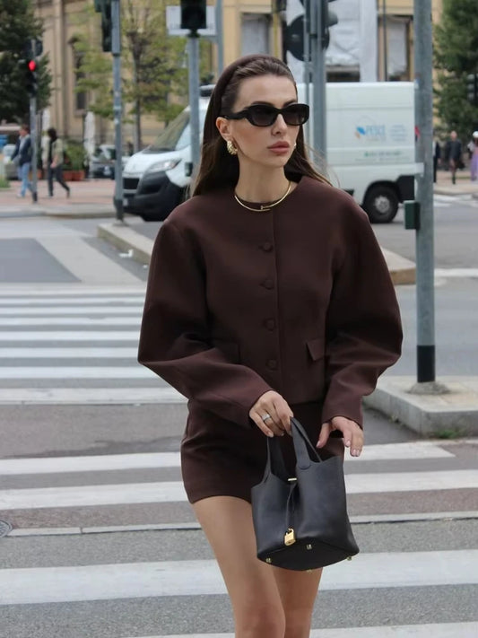 Audrey - Elegant jacket and mini skirt set