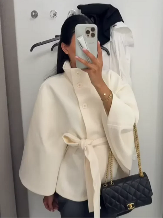 Margot - Wool blend cape style jacket