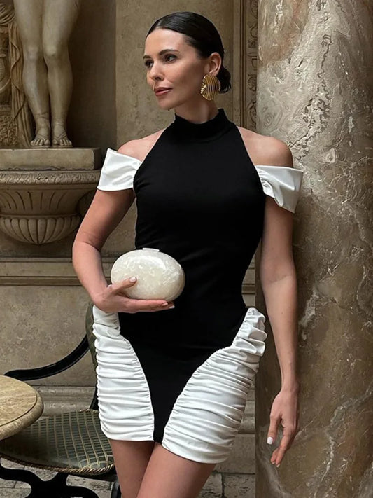 Noelia - Contrast mini dress