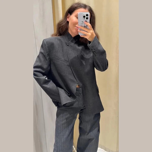 Colette - Single button blazer and pin striped trousers