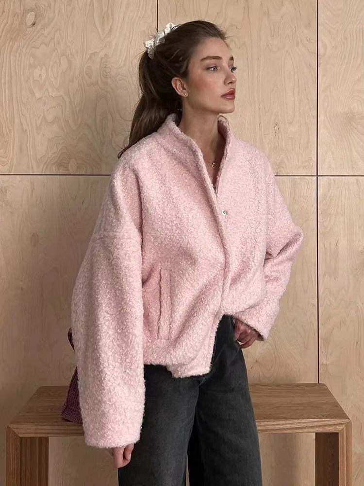 Becca - Boucle bomber style jacket