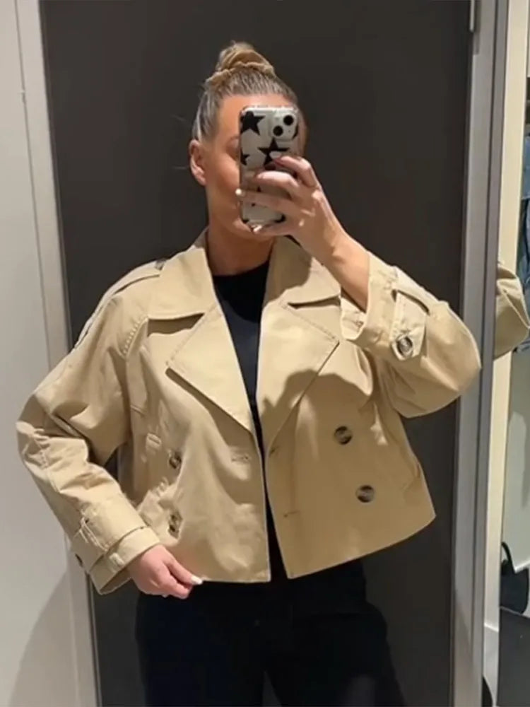 Liza Mae - Cropped trench style coat