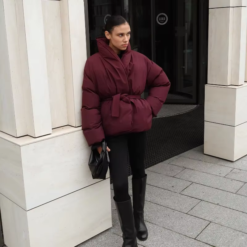 Nori - Puffer jacket with belt