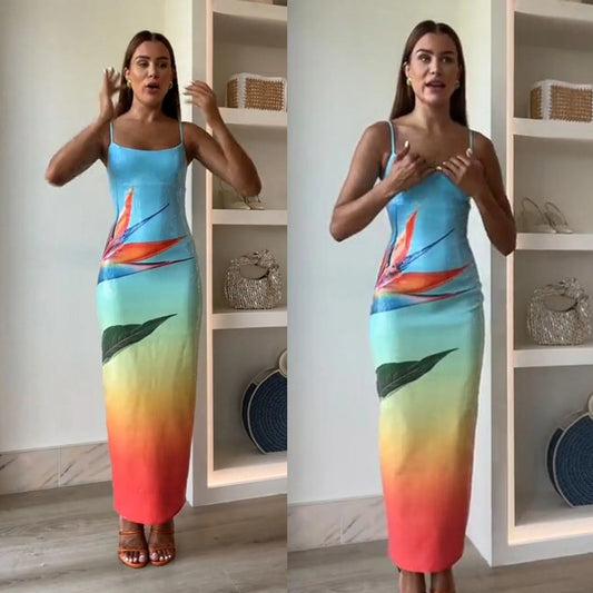 Soraya - Tropical sequined dress