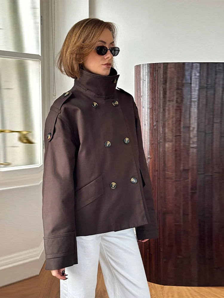 Tiana - High collar trenchcoat