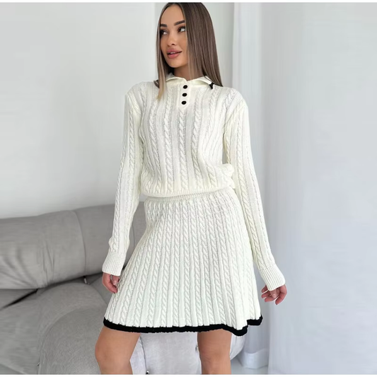 Christie - Cable knitted two piece set