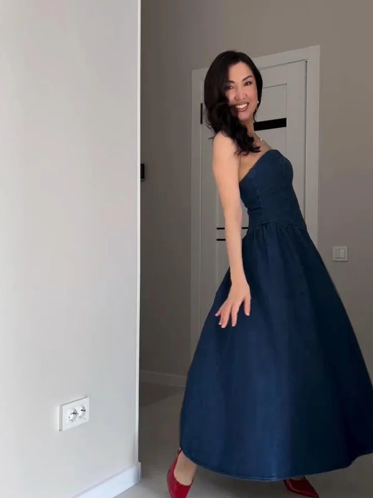 Brienne - Strapless denim dress