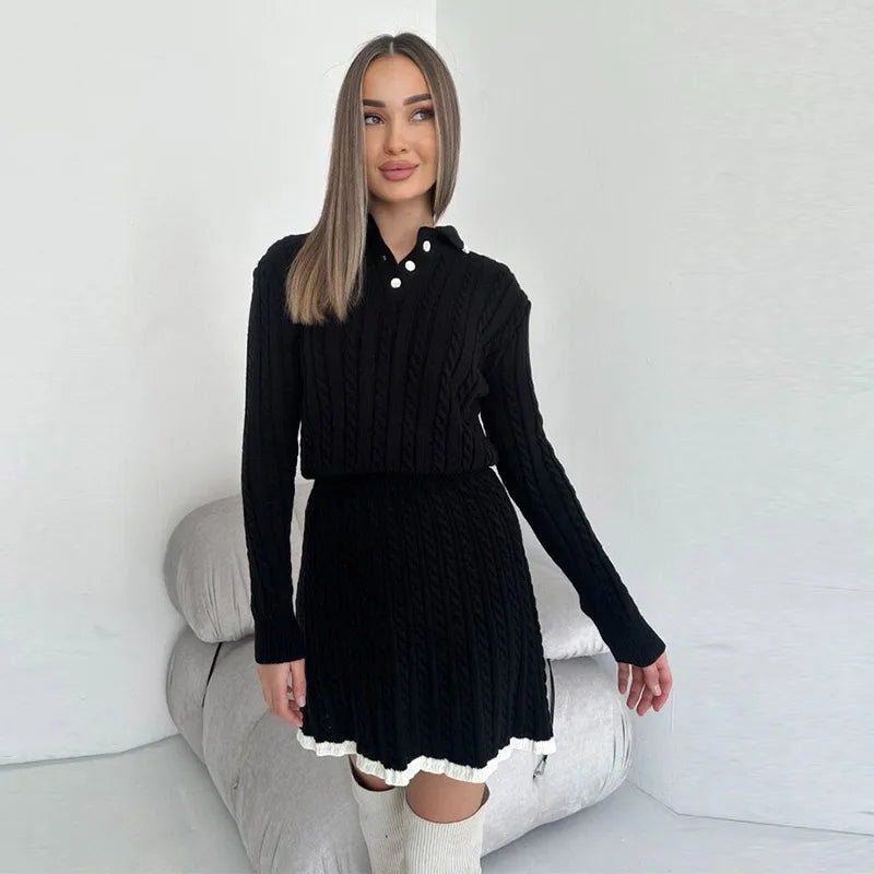 Christie - Cable knitted two piece set