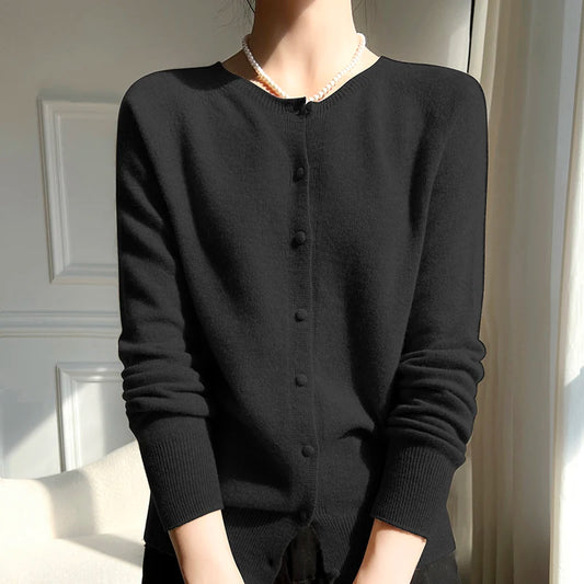 Milena - 100% wool soft knitted cardigan