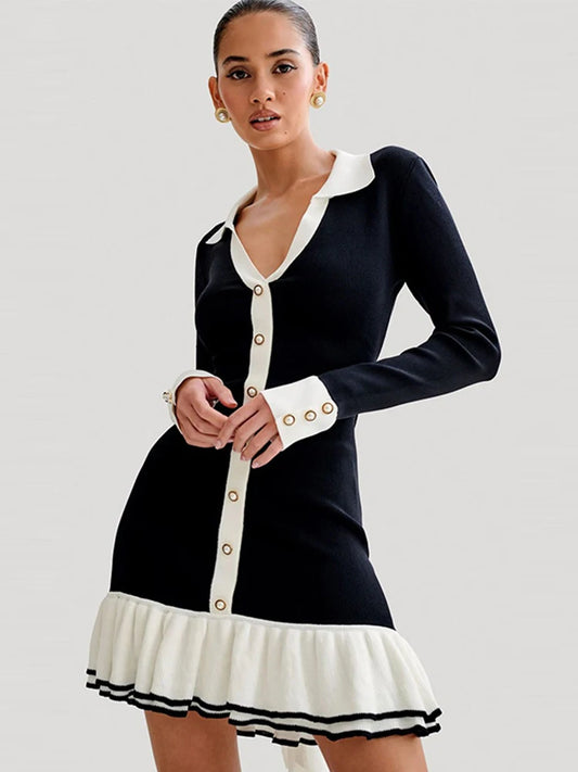 Frida - Elegant ruffled hem dress
