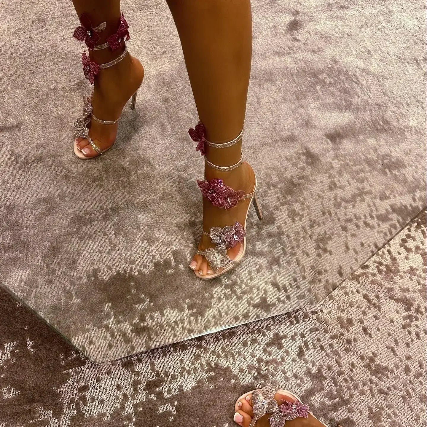 Odette - Sparkling strappy heels