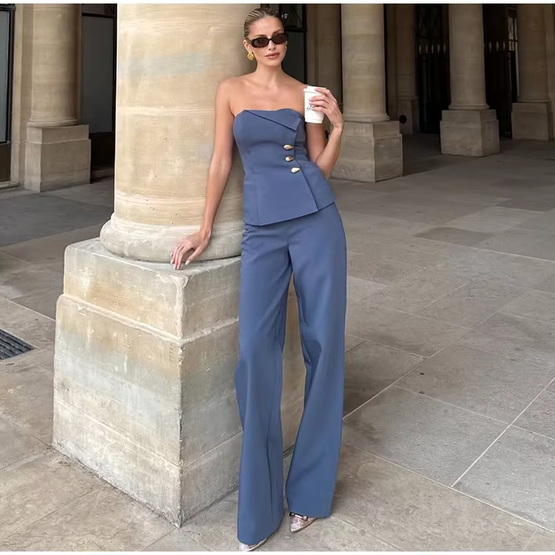 Saphira - Strapless top and trousers set