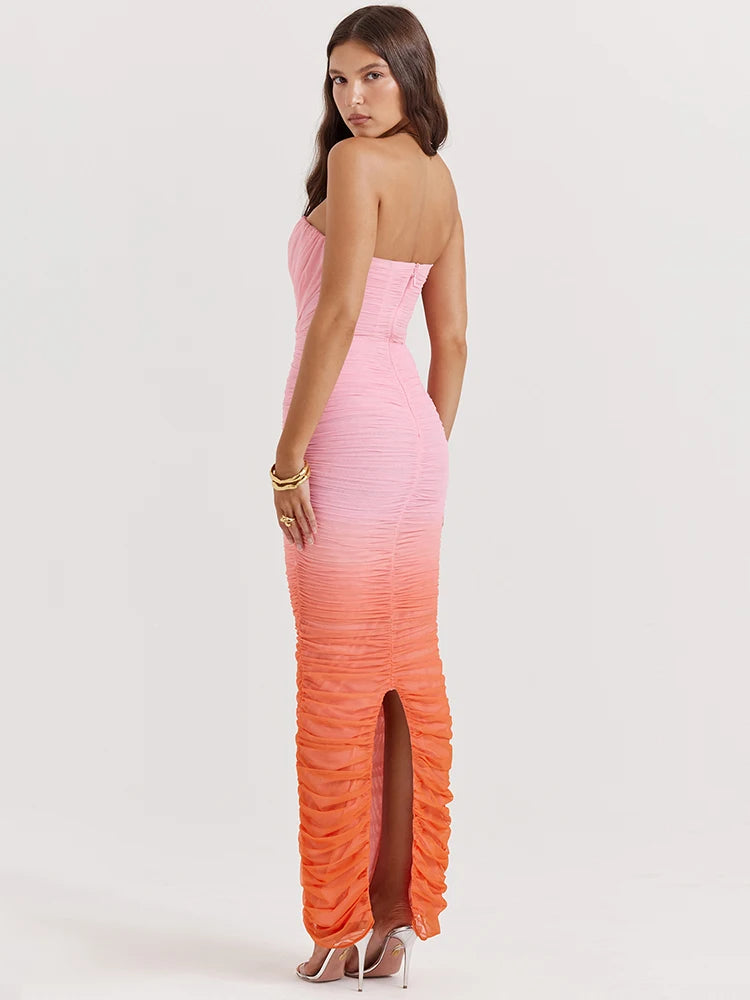 Capucine - Strapless gradient dress