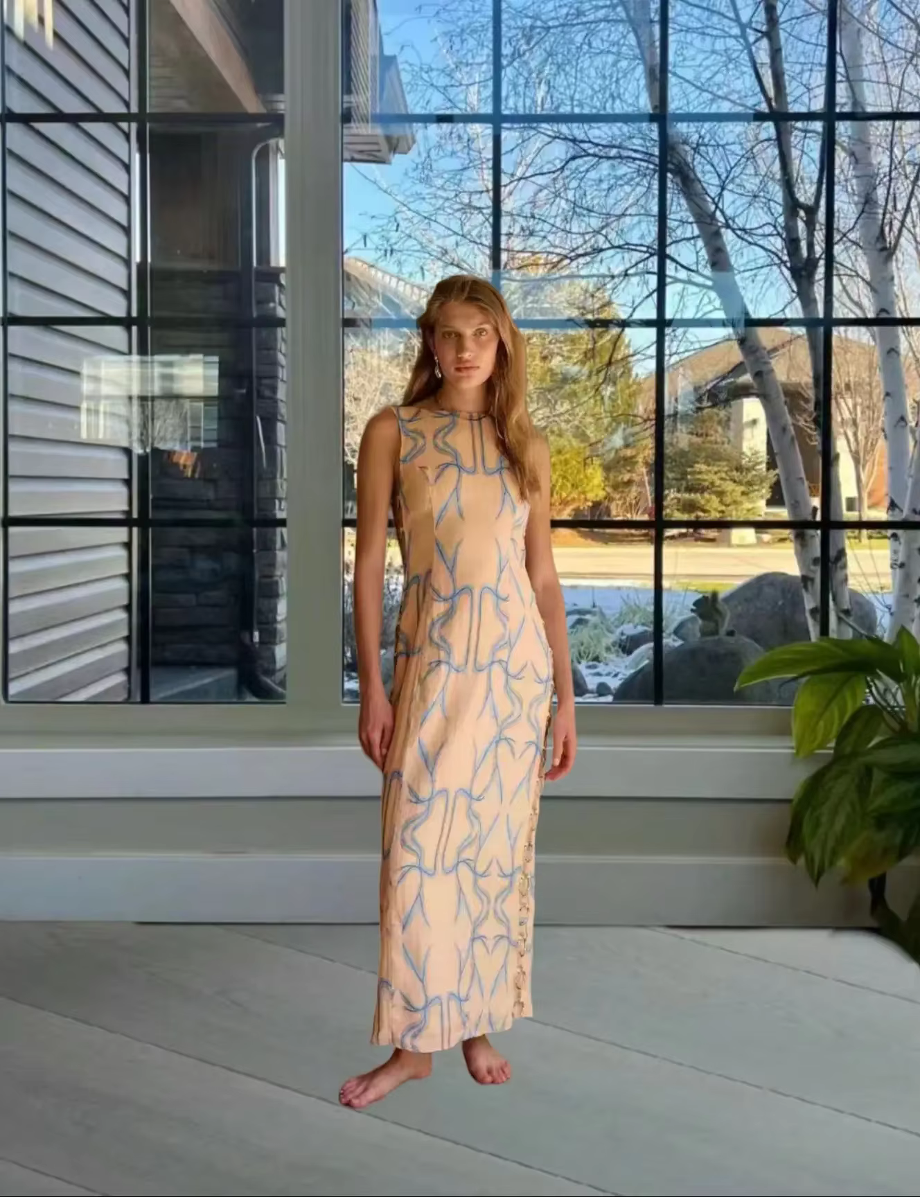 Melanie - Elegant dress with hardware detail