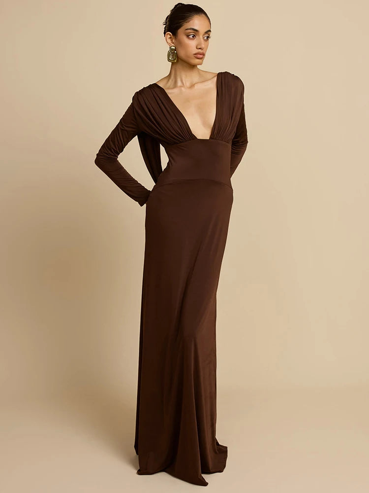 Ava Mae - Open back long sleeve dress