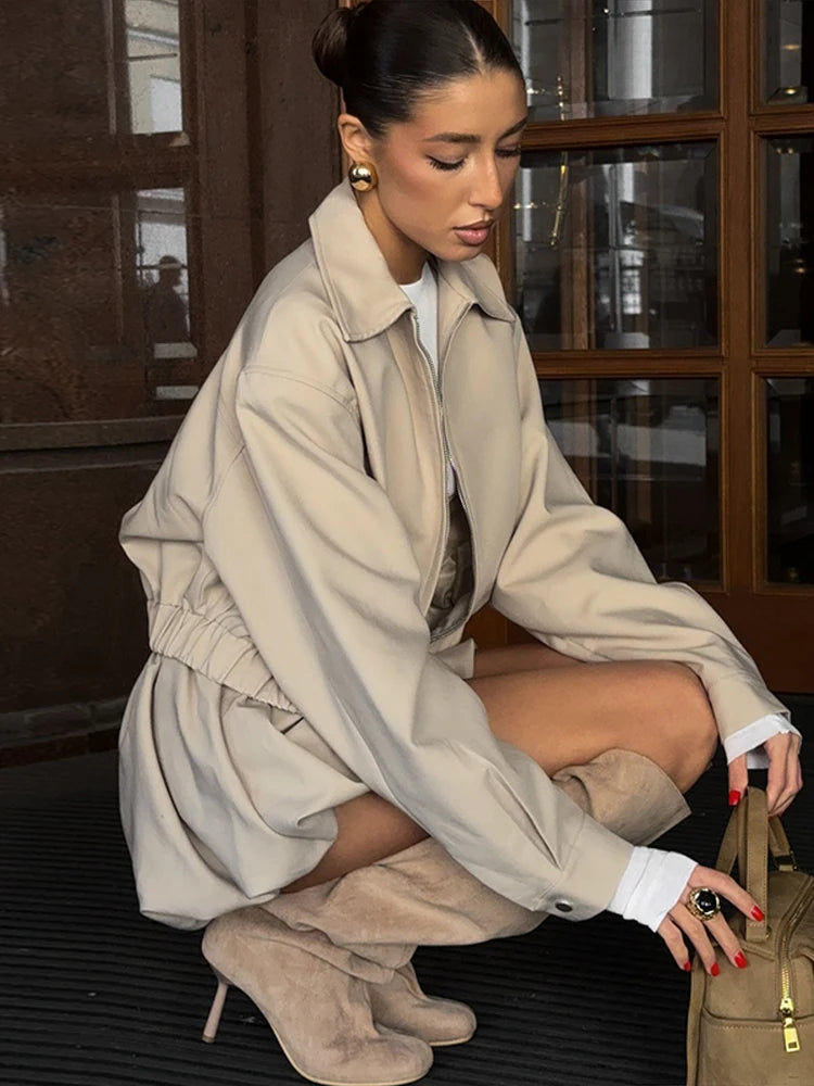 Madison - Bubble skirt and zipper jacket