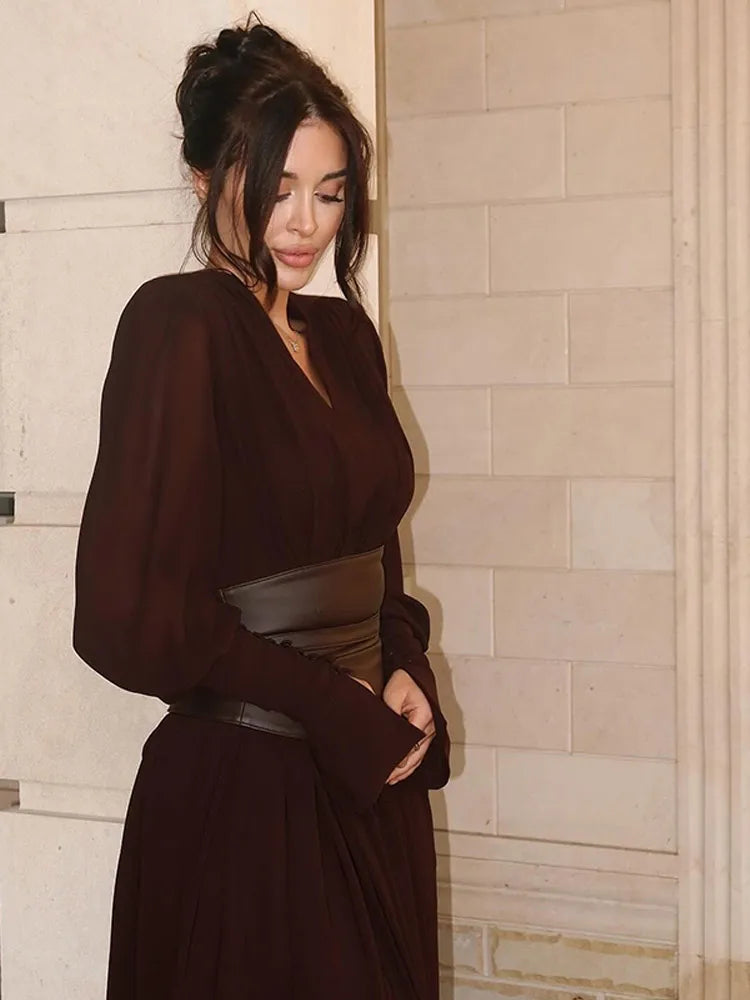 Elia - Long sleeve a-line dress