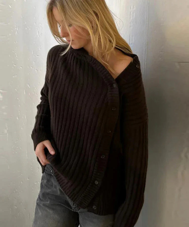 Masie - High neck jumper with buttons